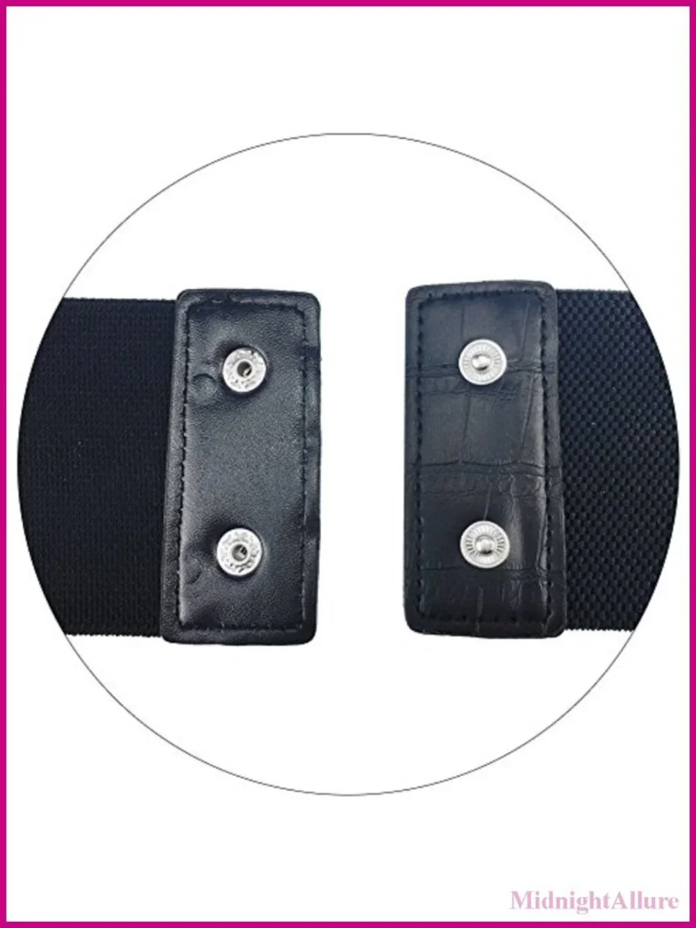 Women's PU Leather Wide Waist Belt Hollow Out Rivets Stretch Cinch
